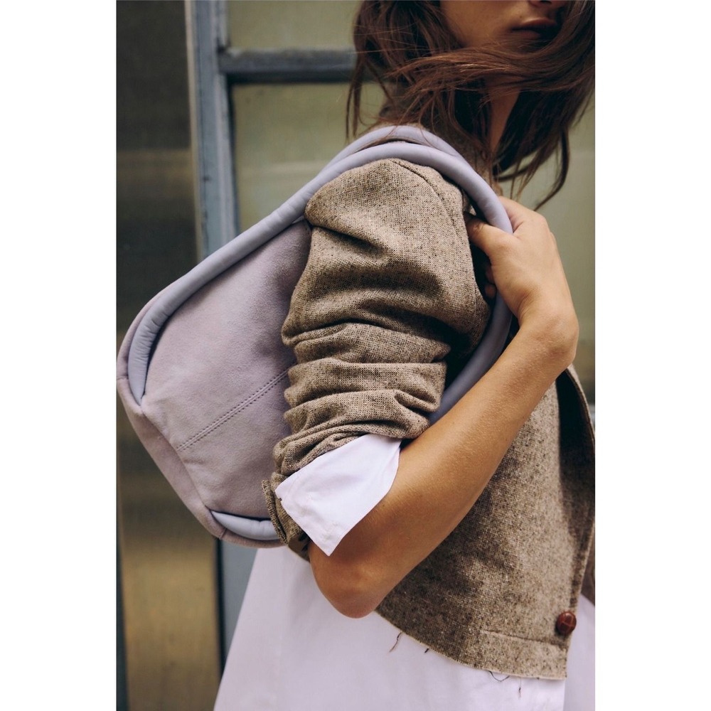Free People Barlow Suede Leather Bucket Bag Lilac Purple 102165511 NWT - Picture 6 of 10